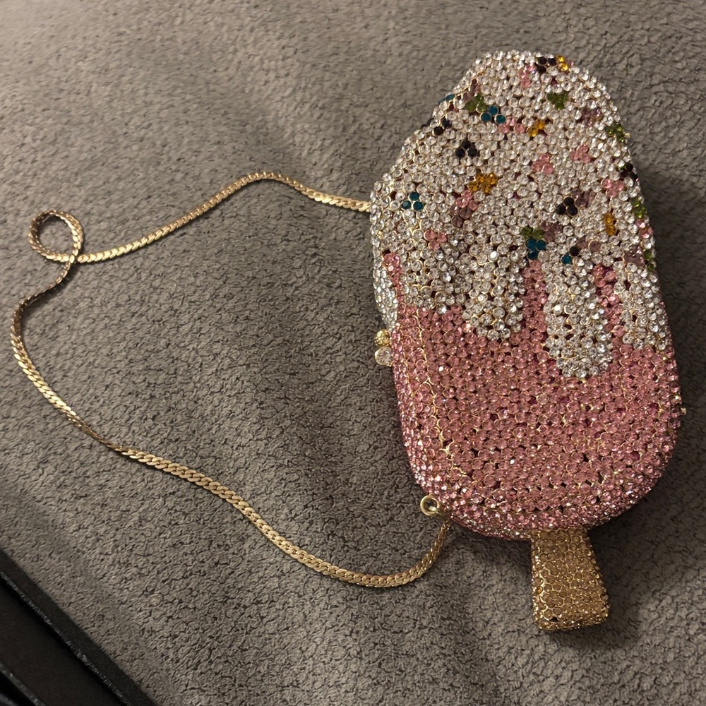 Natasha Couture Pink and Gold Popsicle Clutch